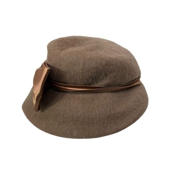 Vintage  Mahara Mohair wool Mid Century modern Ribbon Bow Audrey Hepburn Hat main image 12